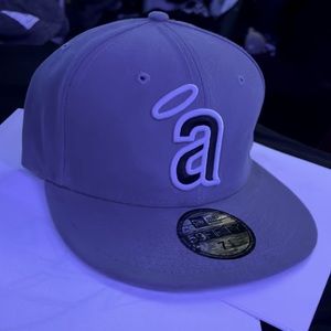 New era cooperstown throwback California Angels “a” hat wolf grey/blk white a